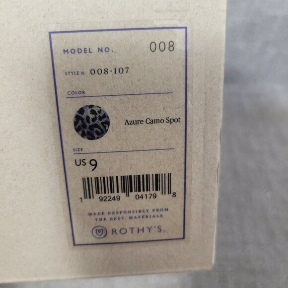 Rothy's The Slide Azure Camo Spot Slip On Sandals Women's Size US 8, 8.5 - Picture 10 of 10